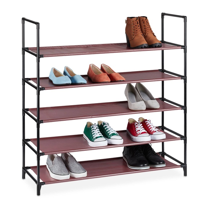 Raft pentru pantofi, Northio, 5 rafturi, otel, 20 perechi, XL