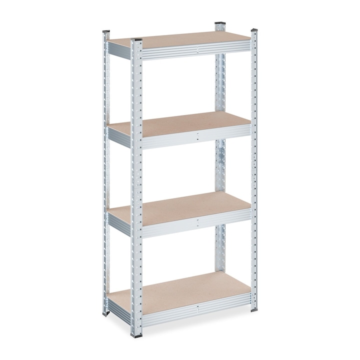 Northio fém polcok, állítható, 2 munkaasztal, horganyzott acél, 100x150x200cm