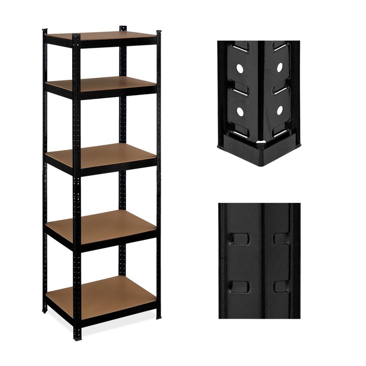 Raft din otel Northio, 5 niveluri reglabile, asamblare usoara, 150x60x30cm