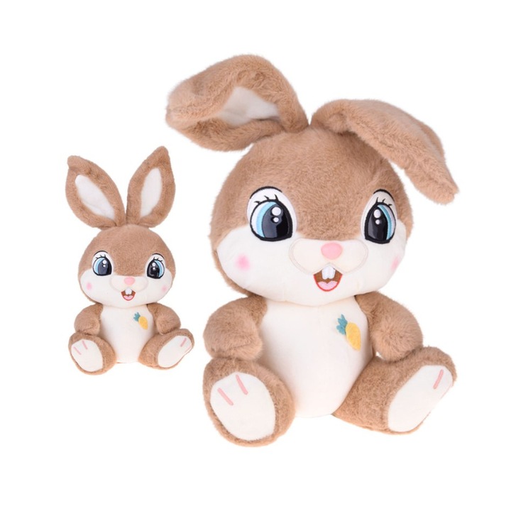 Jucarie de Plus Iepuras 50 cm, Model Mare cu Urechi Lungi, Maro, Pufos si Adorabil, Cadou pentru Copii