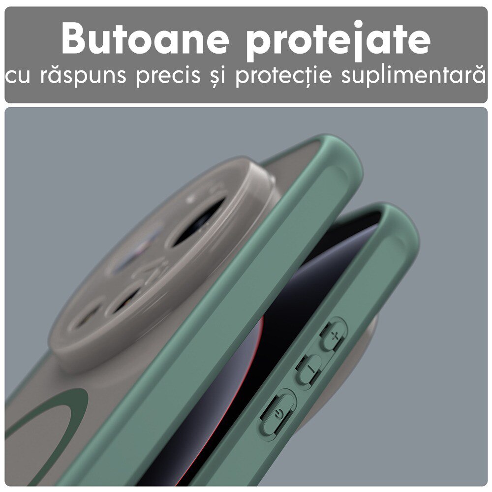 Husa pentru Xiaomi 17 Ultra Daden® HaloFrost, MagSafe, Antisoc, Calitate Premium, Verde