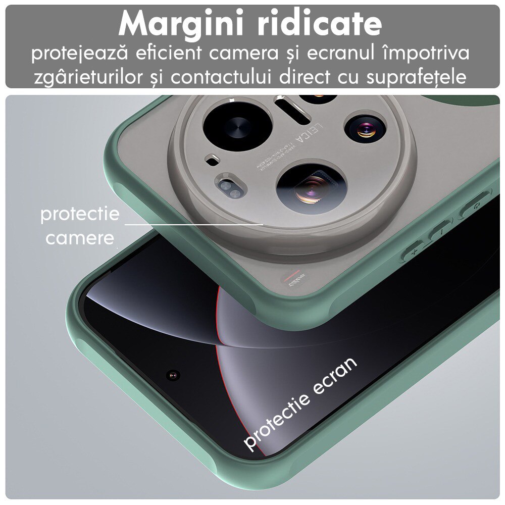 Husa pentru Xiaomi 17 Ultra Daden® HaloFrost, MagSafe, Antisoc, Calitate Premium, Verde