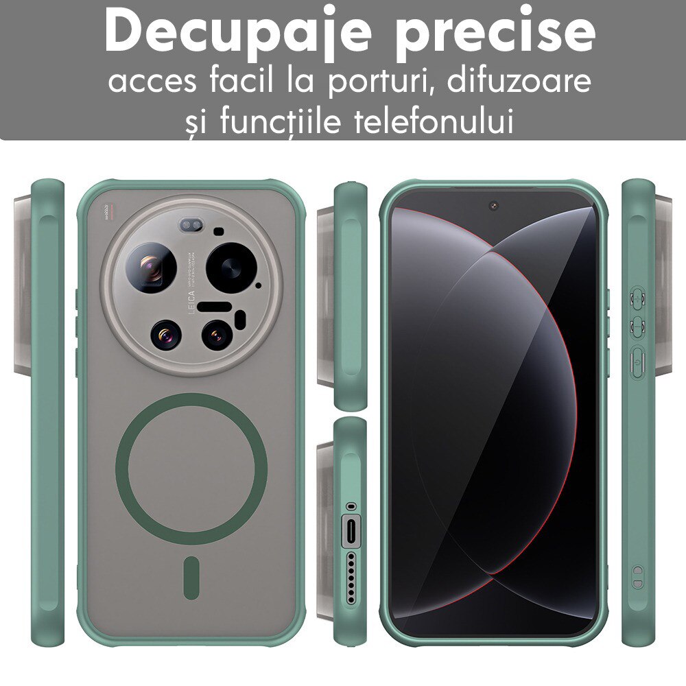 Husa pentru Xiaomi 17 Ultra Daden® HaloFrost, MagSafe, Antisoc, Calitate Premium, Verde