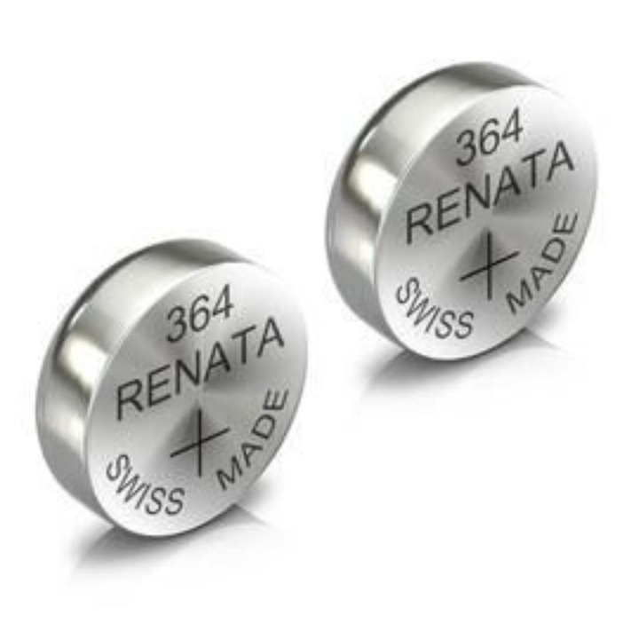 Set 2 Baterii Renata 364 SR621SW, 1.55V, Oxid de Argint, Swiss Made