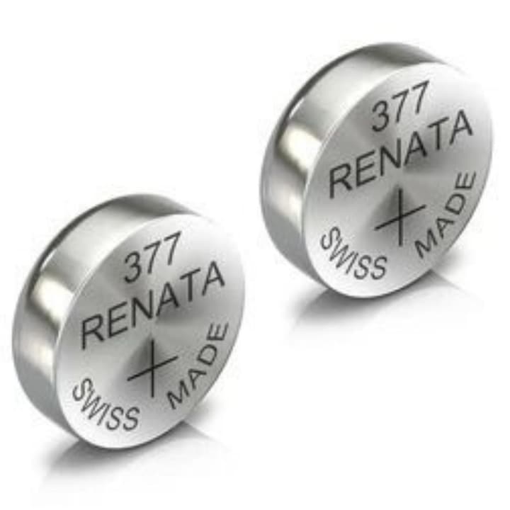 Set 2 Baterii Renata 377 SR626SW, 1.55V, Oxid de Argint, Swiss Made