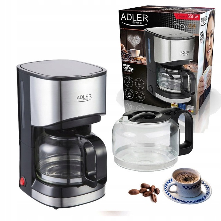 Cafetiere Adler, model AD-4407, 0,7L, negru, 550W