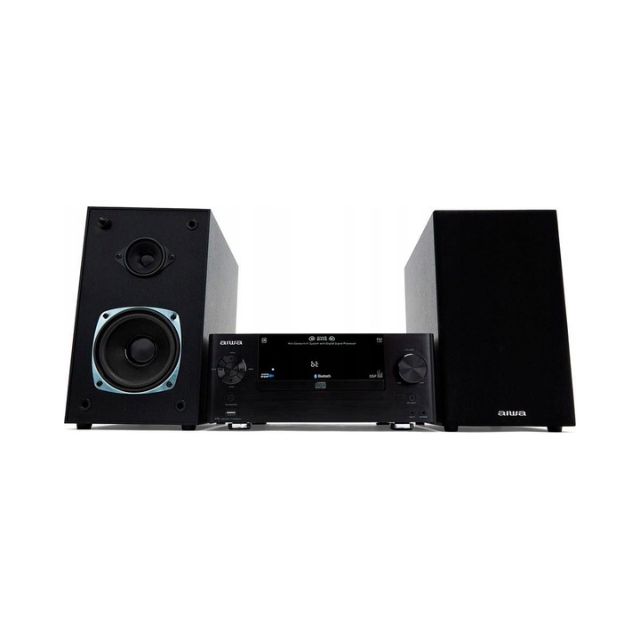Аудио система Aiwa, модел MSBTU-500, 50W RMS, Bluetooth 5.0, CD, USB, черна