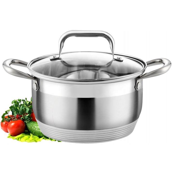 Oala din otel inoxidabil 28cm, 9.5L, cu fund termic