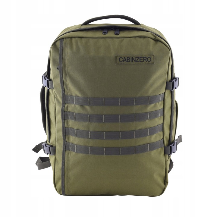 CabinZero Military 44L hátizsák, zöld, mérete 52x36x19cm, vízálló, kényelmes hordozórendszer