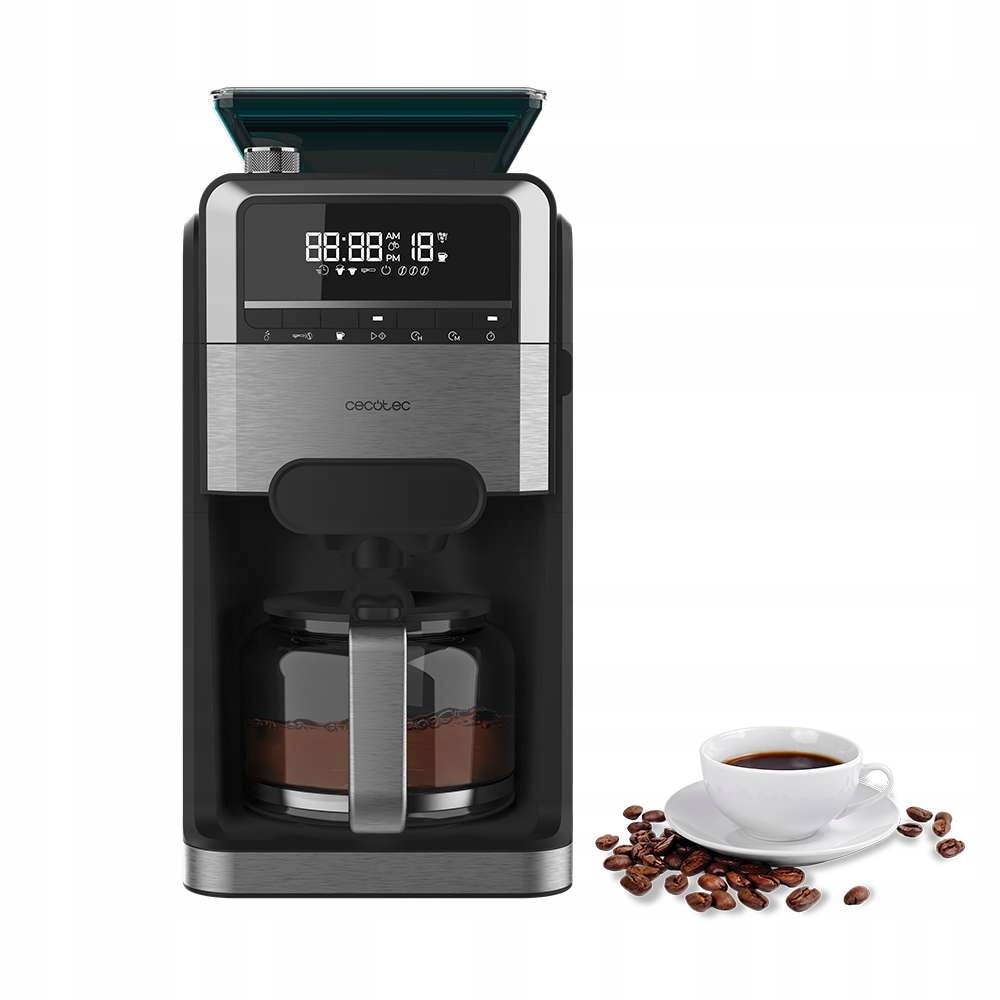 Ekspres Przelewowy Cecotec Coffee 66 Grind & Brew, Mlyn 1400W, 1.5l, 7 niveluri mlenie, inox