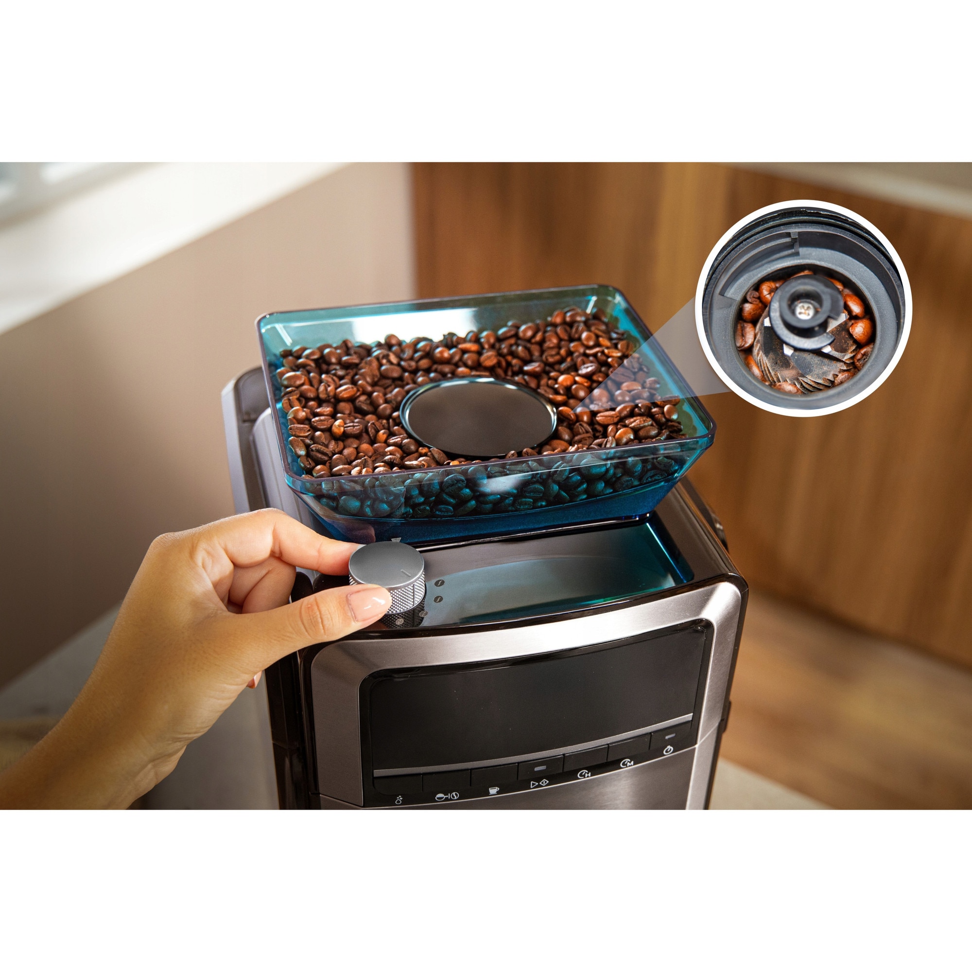 Ekspres Przelewowy Cecotec Coffee 66 Grind & Brew, Mlyn 1400W, 1.5l, 7 niveluri mlenie, inox