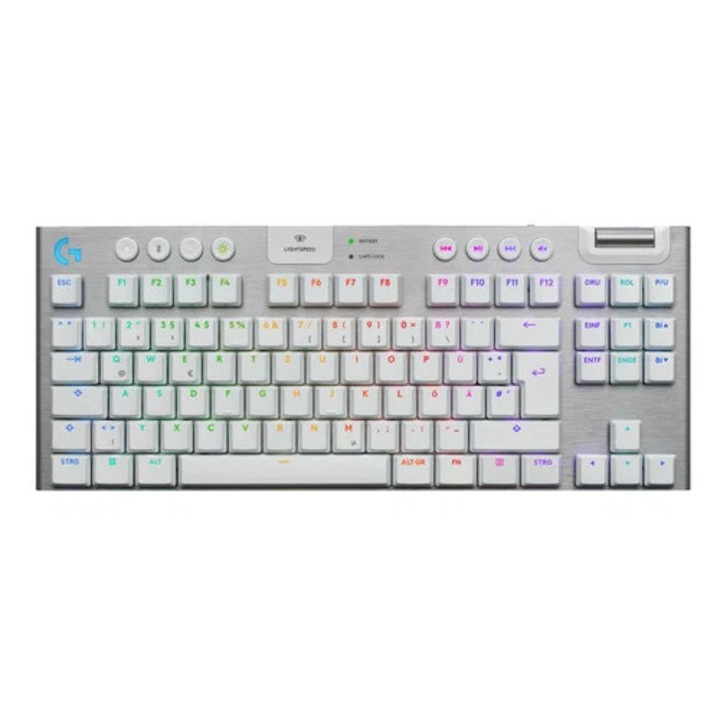 Tastatură fără fir Logitech G915 X LIGHTSPEED TKL, alb