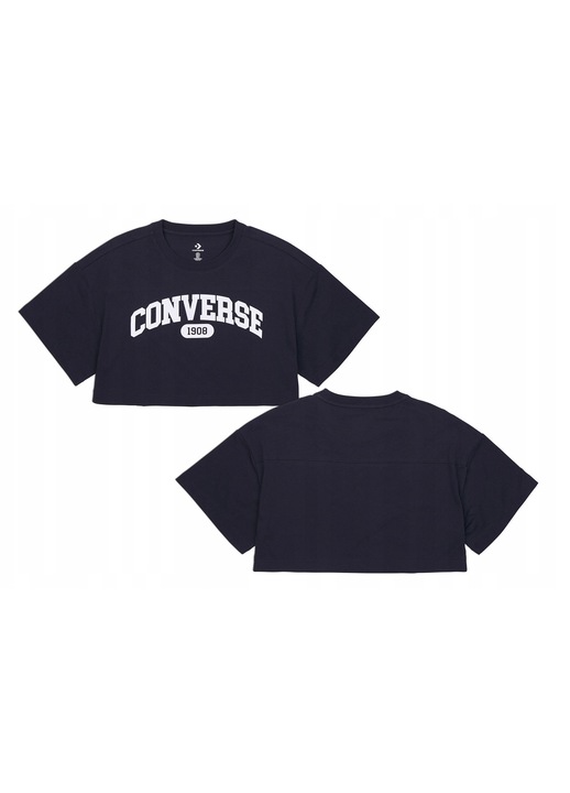 Tricou dama 10027253-A01, Converse, Negru, Bumbac, M INTL