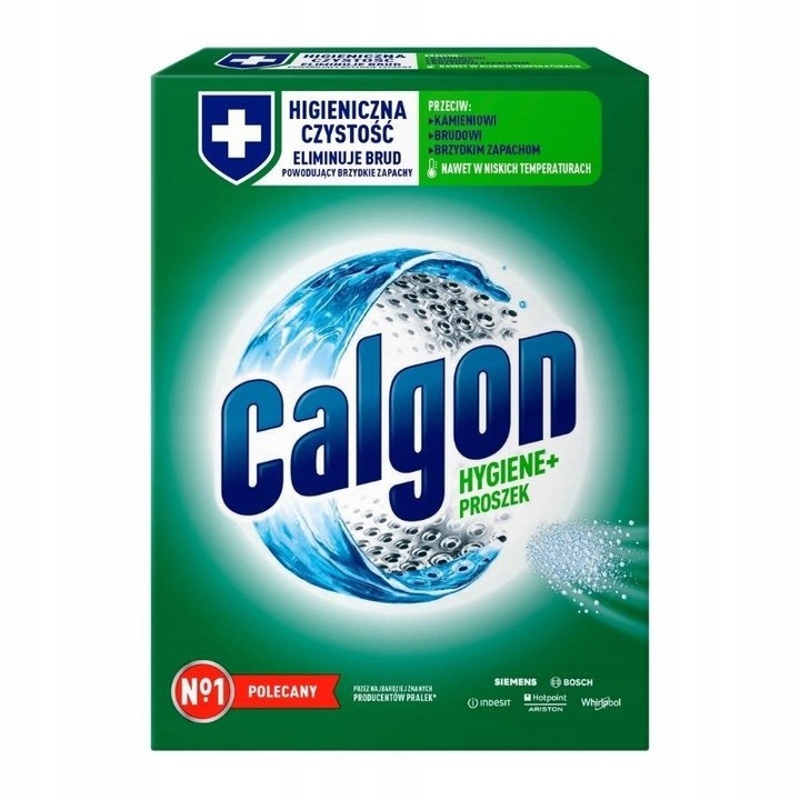 Calgon Proszek Higiene+ 1kg, vízkőoldó mosógépekhez