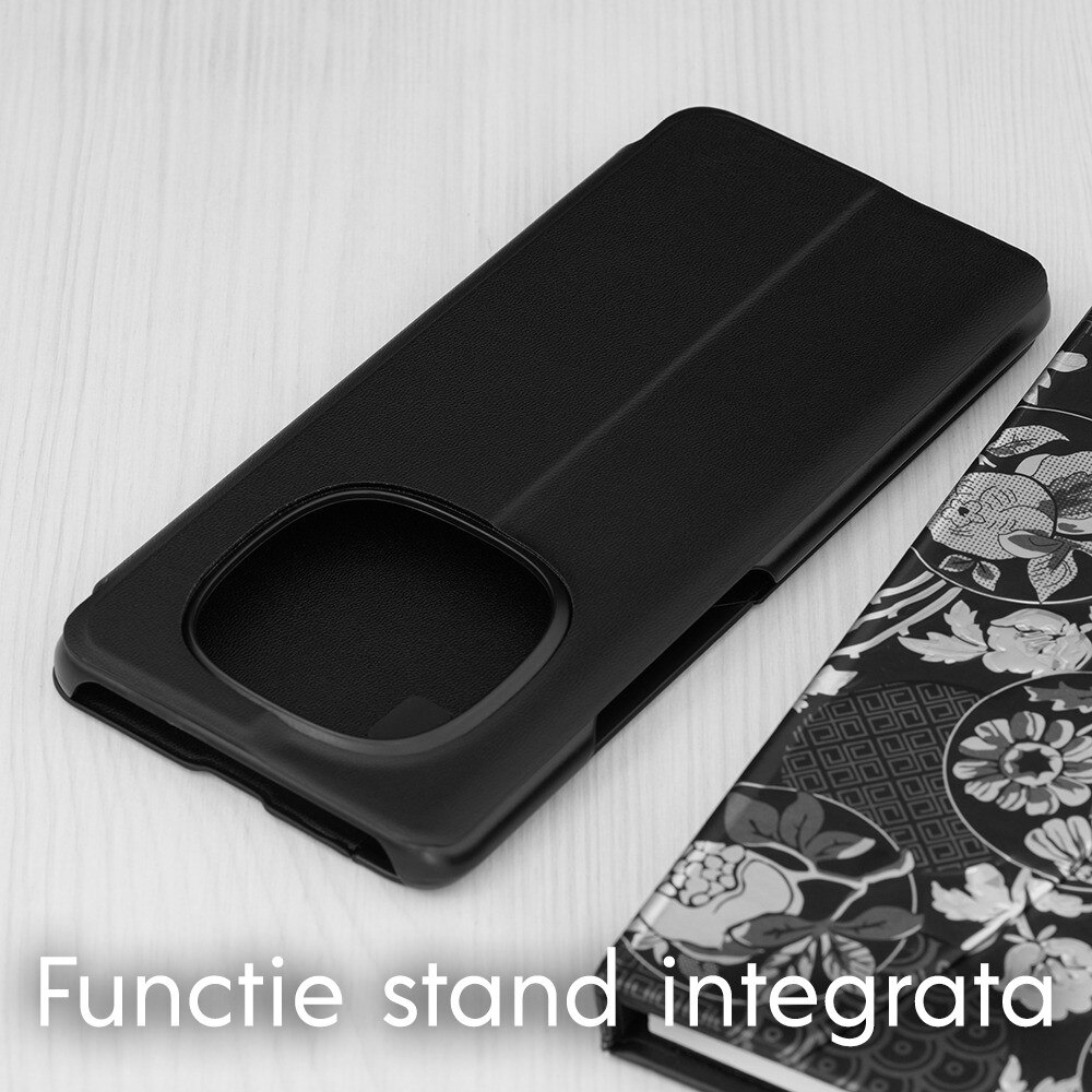Husa pentru Xiaomi Redmi Note 15 5G / Poco M8 Tip Carte, S-View, Functie de Stand, Calitate Premium, Antisoc, Protectie Sporita, Negru