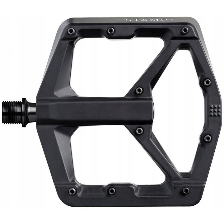 Pedale bicicleta crankbrothers Stamp 2 set, dimensiuni mari 114x111mm, 10 pini reglabili, culoare neagra