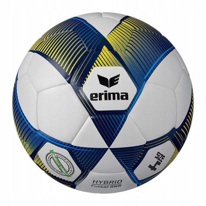 ERIMA Hybrid Futsal futball labda, 32 panel, tengerészkék/sárga, 4