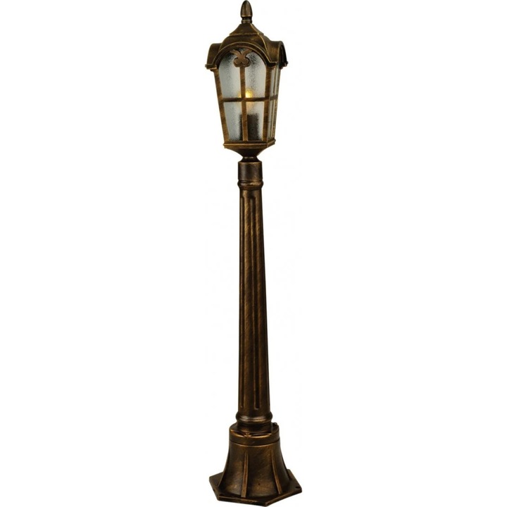 Stalp pentru exterior Spokane, 1 bec, dulie E27, bronz, sticla, Klausen