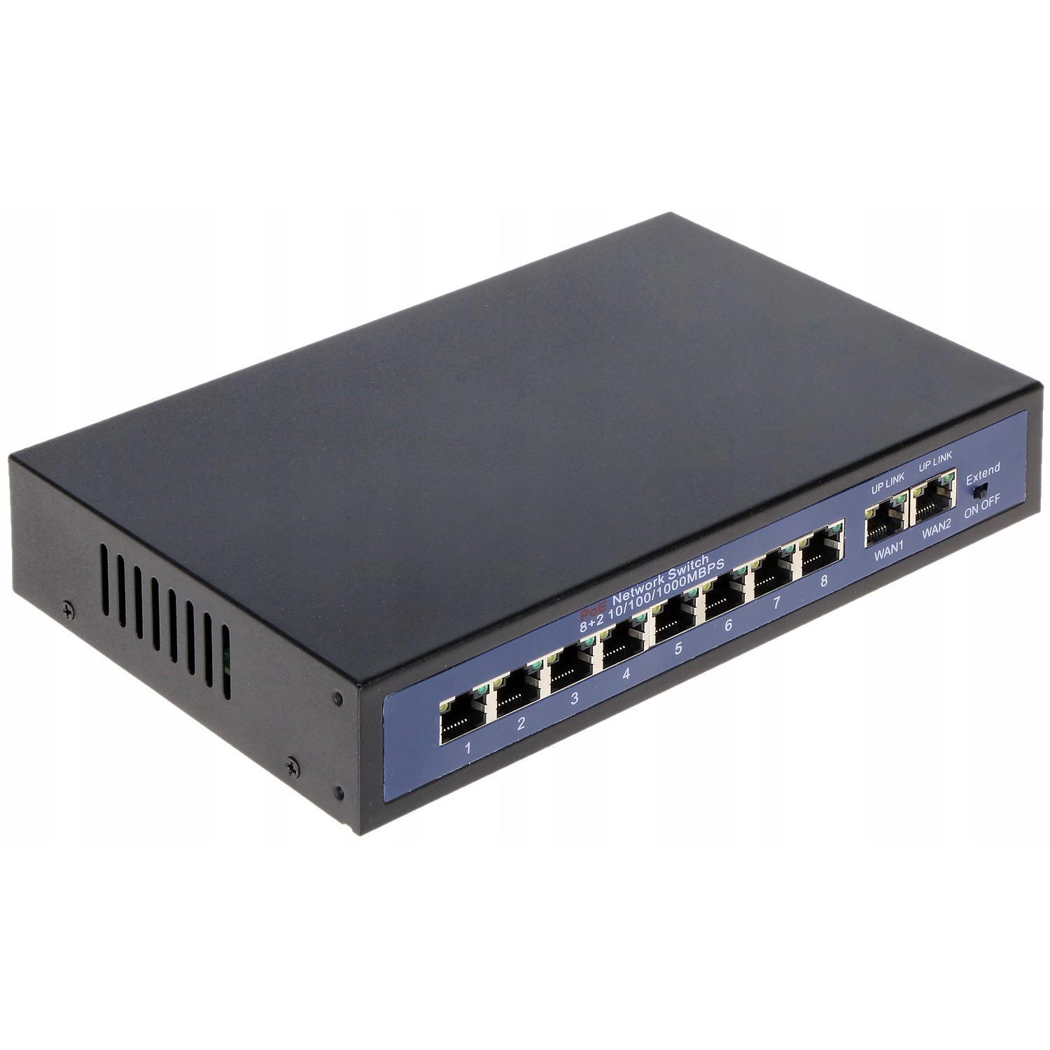 PoE Switch 8-portos APTI-POE0802G-120W, 120W, 200m, 10x RJ45
