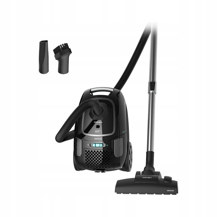 Aspirator standard Conga Powerbag 4000 XL, 890W, 4L, negru, cu accesorii pentru mobilier si colturi