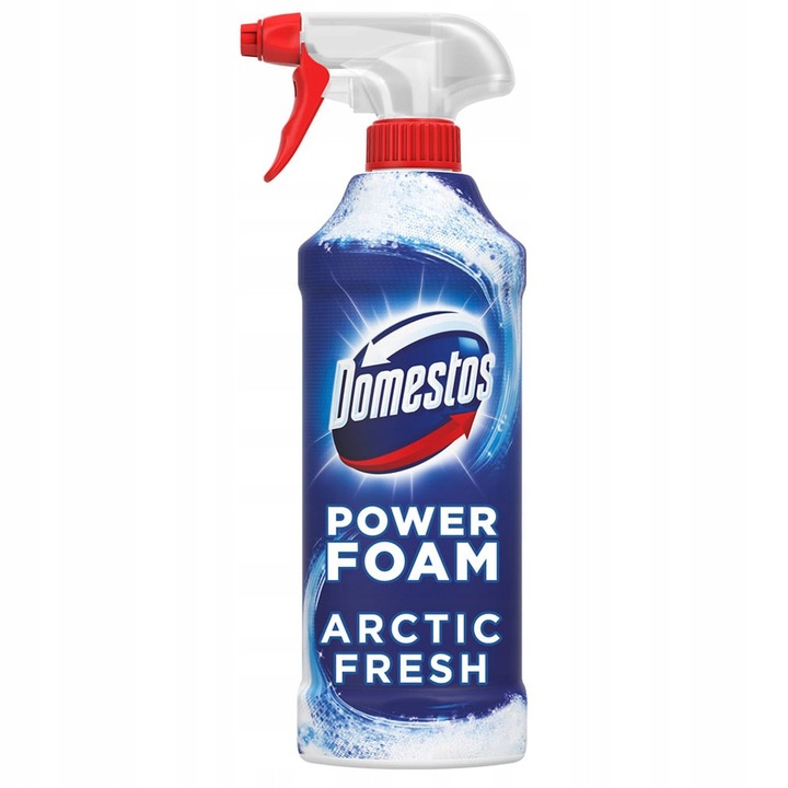 Domestos Power Foam set de 3, 435 ml, curatare toalete si bai, actiune bactericida si virusocida, Arctic Fresh
