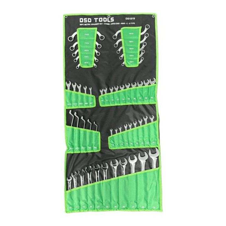 Trusa 50 chei metrice asortate (combinate, fixe, inelare, forma C si S) DS1819