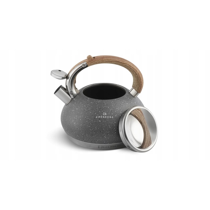 Edenberg 3.0l fehér teáskanna, rozsdamentes acélból, síppal, minden típusú főzőlaphoz