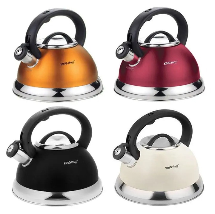 Kanna síppal, Kinghoff, 3l, inox, bézs, 22x20cm