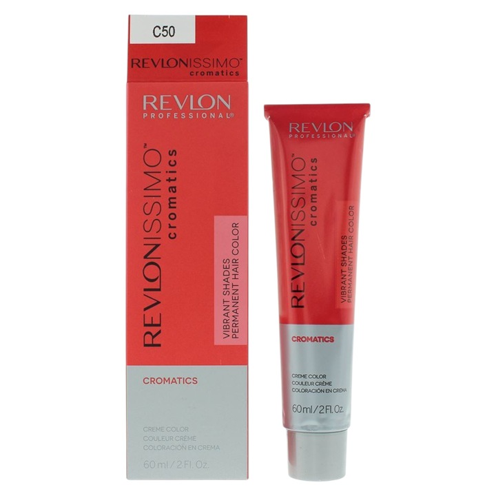 Vopsea de păr Revlon Cromatics, gel colorant cu acid hialuronic, C50 Roșu Purpuriu, 60 ml