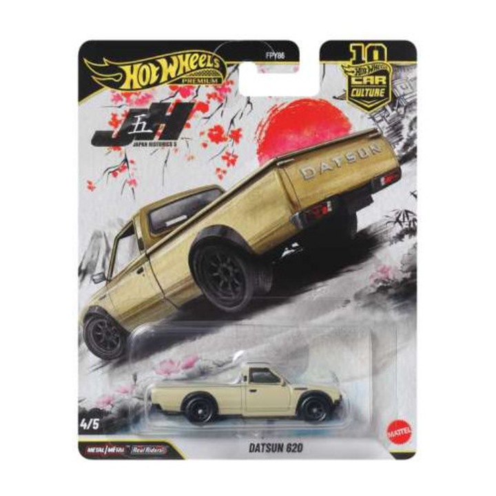 Datsun 620 Crem Japan Historic #5 autómodell 1:64 Hot Wheels