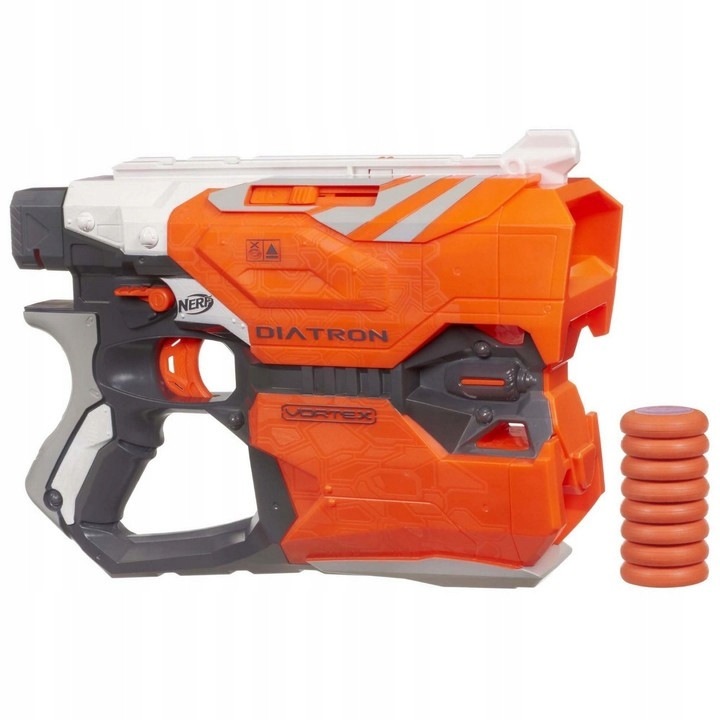 NERF Vortex Diatron játékpisztoly, 20m hatótáv, 2 korong