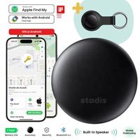 Dispozitiv Anti-Pierdere STADIS™ TagX Pro, Compatibil APPLE si ANDROID, cu Localizare GPS Tracker, Acoperire Globala, Bluetooth, pentru Copii, Batrani, Animale de Companie, Chei, Bagaje, cu Baterie inclusa, Suport din Silicon inclus, Negru
