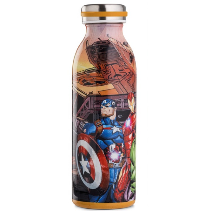 Sticla de apa - Marvel Avengers, Otel, Multicolor, 500 ml