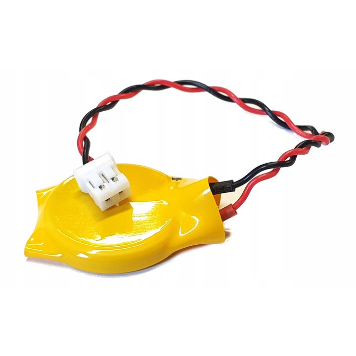 CR2032 laptop akkumulátor kábellel és 2-tűs JST-PH 2.0 csatlakozóval, 20x3mm, 12cm