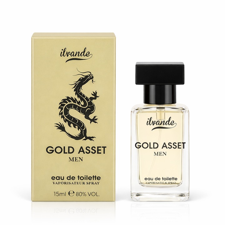 Apa de toaleta Gold Asset, 15 ml, ILVANDE®