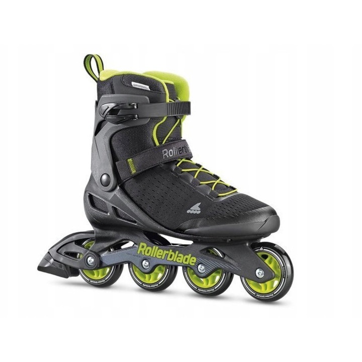 Rolki Zetrablade Elite, 45,5, negru/verde lime, 80mm, pentru incepatori si intermediari