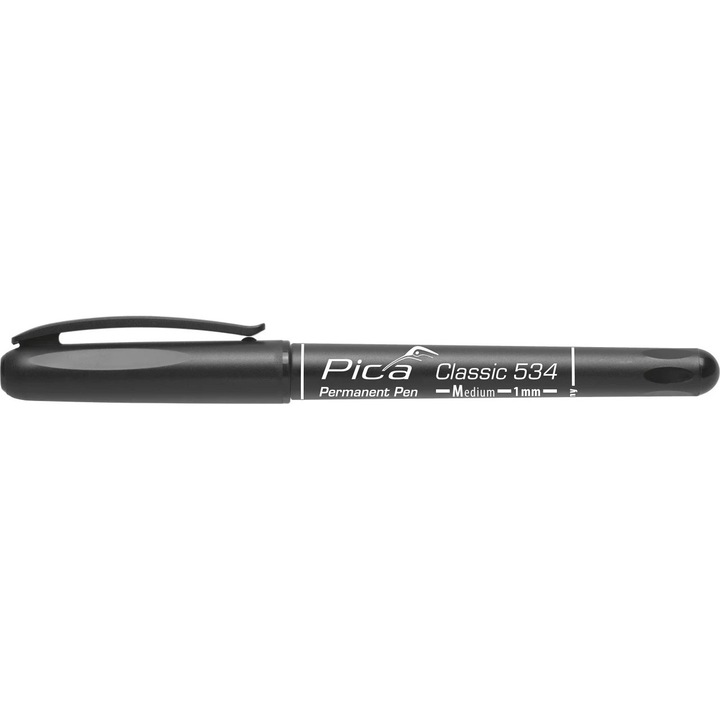 Marker permanent cu varf fin din fetru, 0.7 mm, negru, PICA, cod 533/46