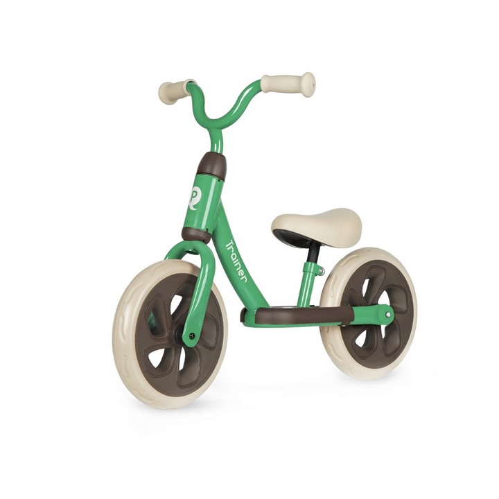 Bicicleta biegowa Qplay Trainer, verde, 70x35,5cm, pentru copii 2-4 ani, greutate maxima 30kg