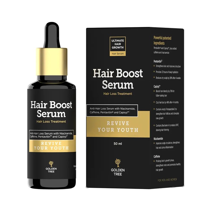Ser pentru păr GOLDEN TREE Hair Boost, unisex, pentru păr fragil, 100ml