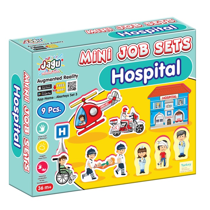 Joc educational Akar, 9 mini figurine, spuma, 21x26x7cm