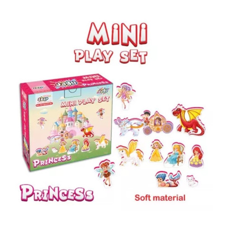 Joc educativ, Akar, set cu 11 mini figurine, spumă, 19x7x20cm