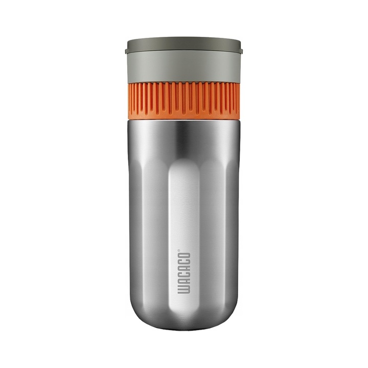 Espressor portabil Wacaco Pipamoka, compact, inox, 300ml, 7.3x18.2cm