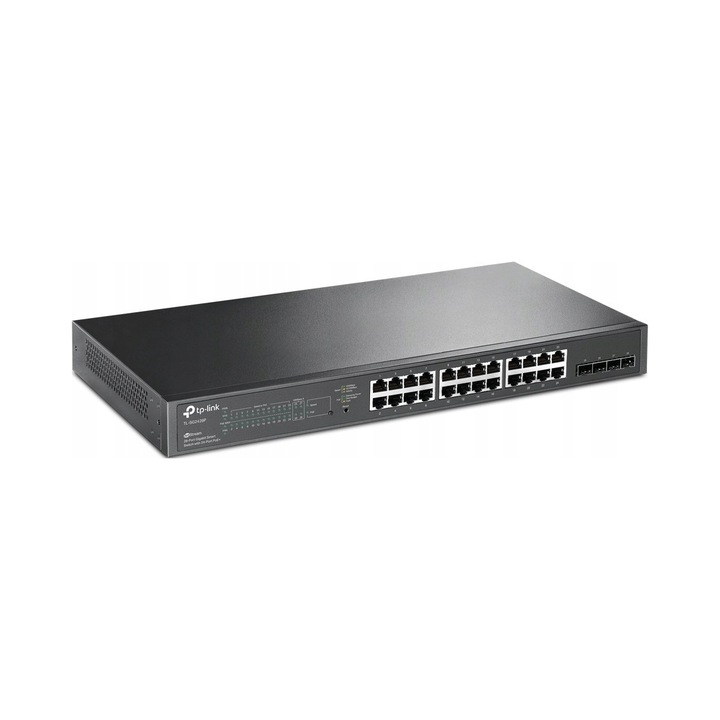 TP-Link Smart JetStream TL-SG2428P switch, 28 Gigabit port, 24 PoE+ port, 250W, fekete