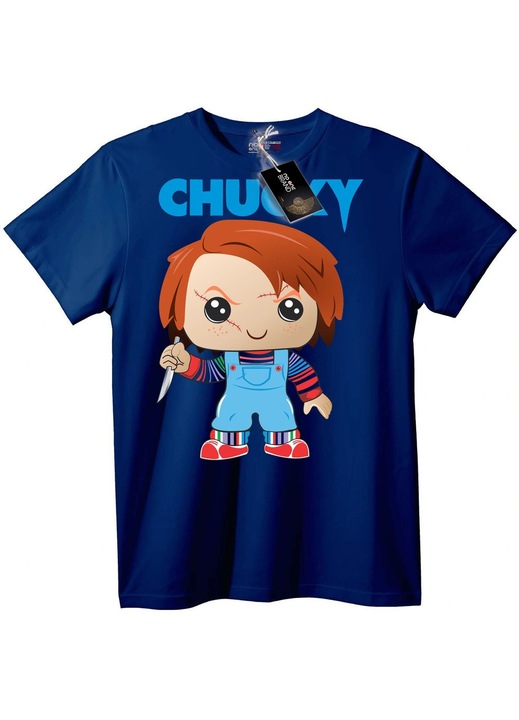 Tricou Chucky - Personaj din film horror, Bleumarin