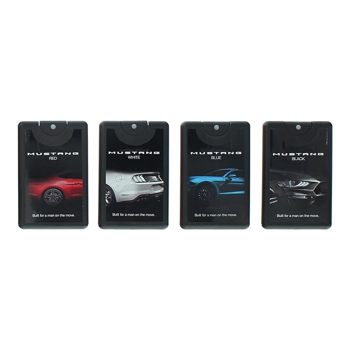 Set apa de toaletă Ford Mustang, 4 x 20 ml, alb, roșu, negru, albastru