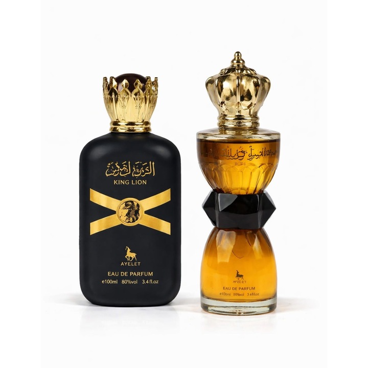 Set parfumuri Ayelet King Lion & Ayelet Gold Elixir, 2 x 100 ml, unisex, arome orientale intense