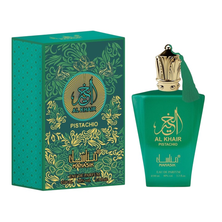 Manasik Al Khair Pistachio, parfum unisex, 100 ml, aromă dulce-cremoasă