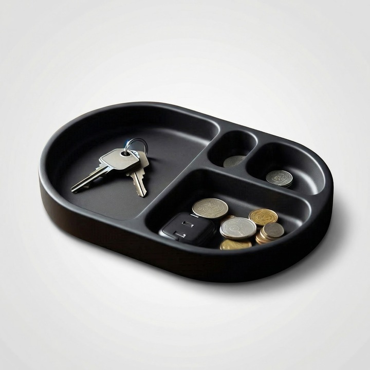 Tava Organizatoare Armonie, Negru, Plastic PLA, 18 cm