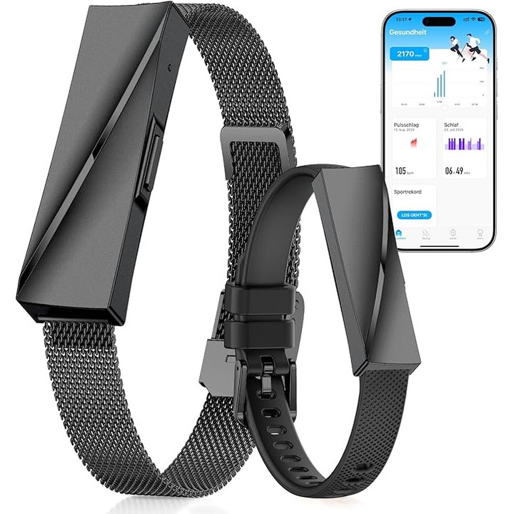 Homedics WakeBand – Bratara Alarma cu Vibratii, Silent Alarm, 9 Moduri, Snooze, Control App, Bluetooth, Negru