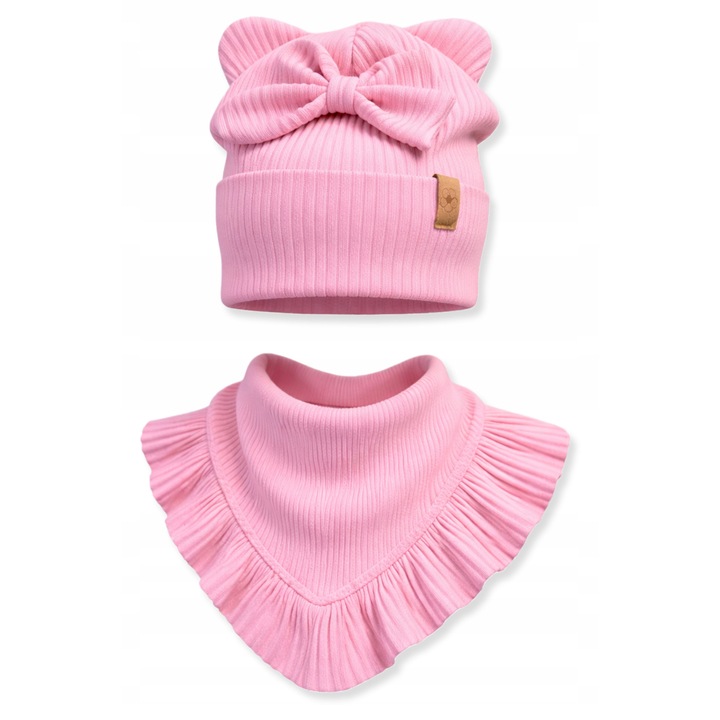 Set Caciula cu Fundita si Apasaca Dartomik, 46-50, Bumbac, Multicolor